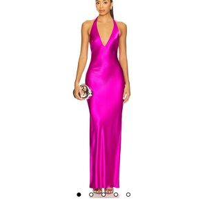 Amanda Uprichard Fuchsia Backless Maxi Dress